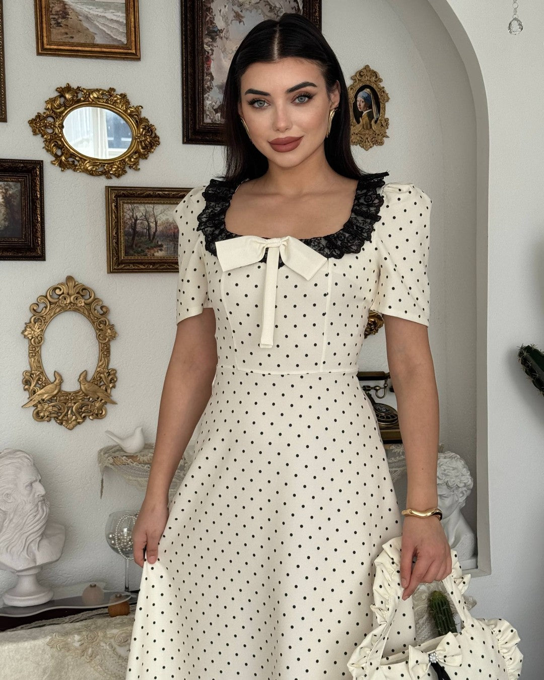Vintage Polka Maxi Dress
