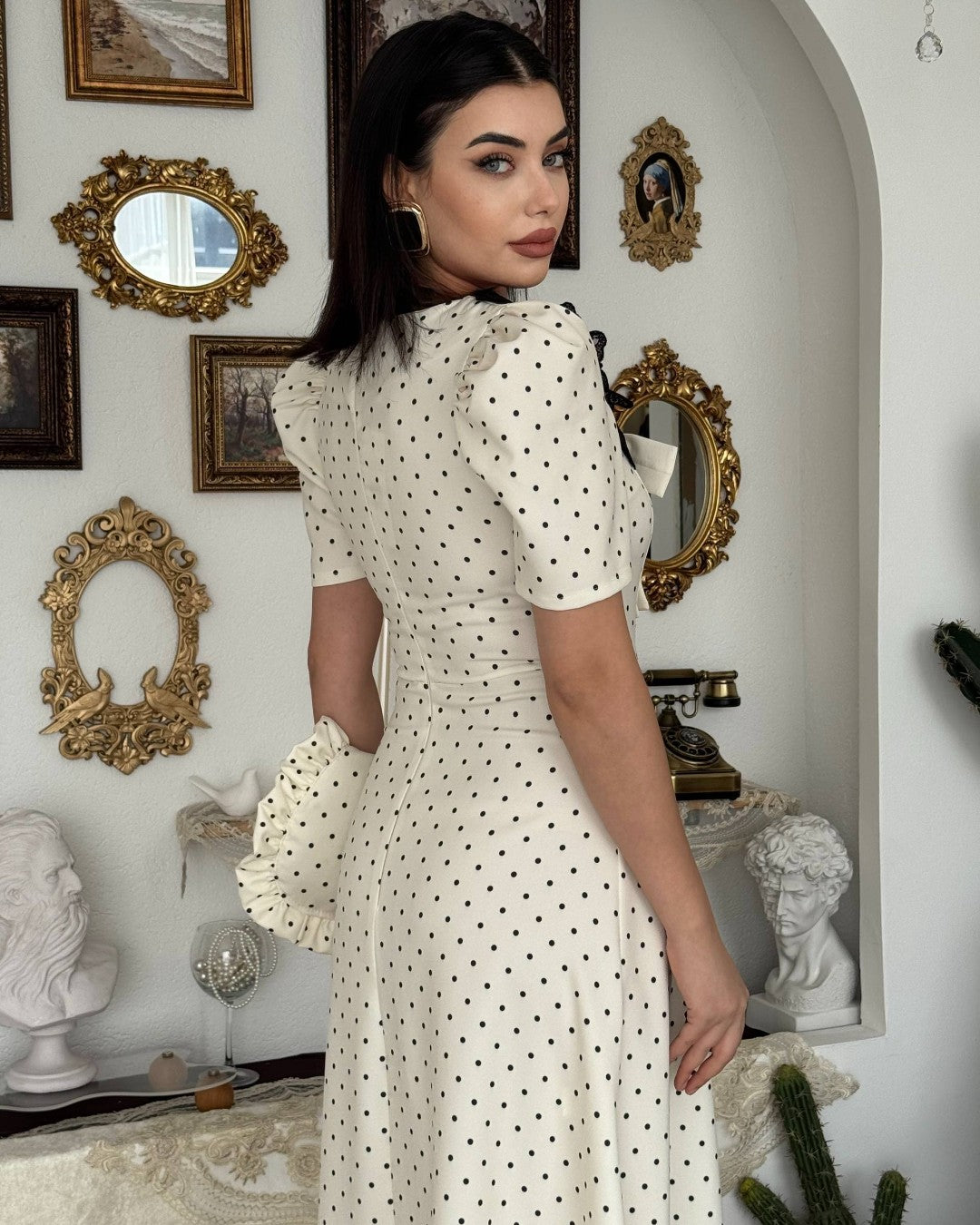 Vintage Polka Maxi Dress