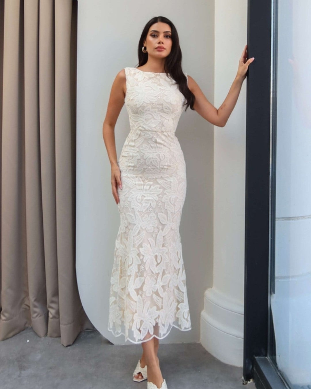 Virelle Lace Midi Dress