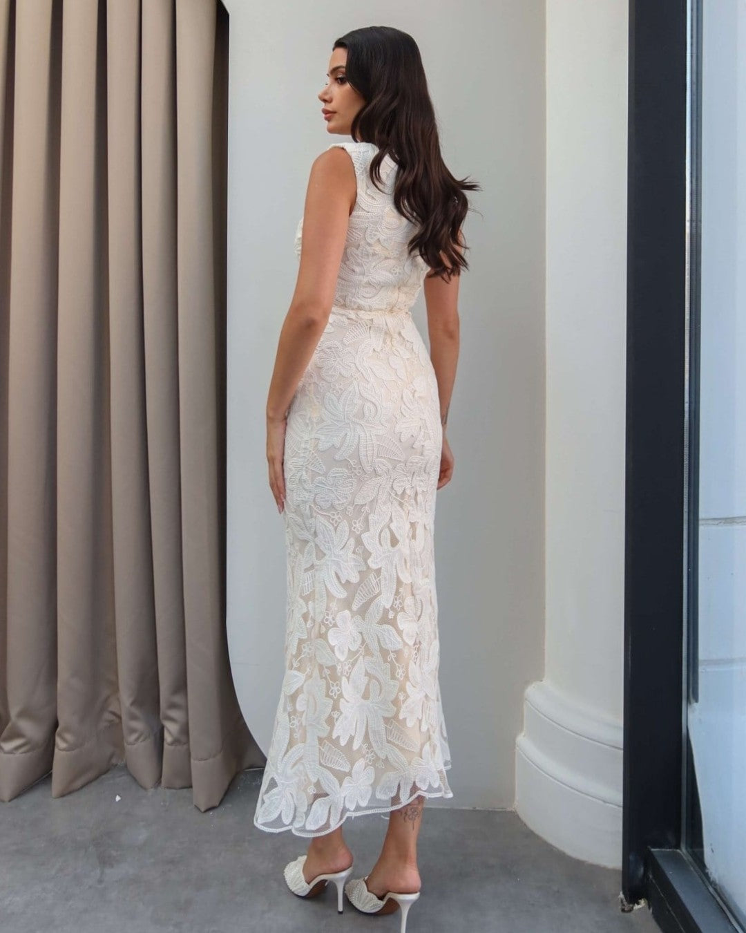 Virelle Lace Midi Dress