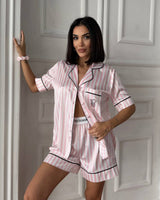 VS Pink Satin Pajama Set