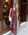Wrap Vest Suit Set