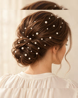 3Pack Pearl Hair Stickers - White - back view