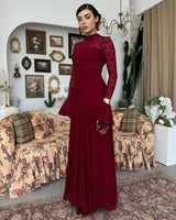 Amelia Floral Lace Maxi Dress - front view