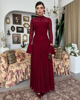 Amelia Floral Lace Maxi Dress - front view