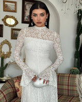 Amelia Floral Lace Maxi Dress - front view
