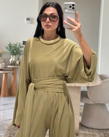 Asymmetric Draped Two-Piece Set - Zeti - front view