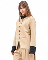 Blazer - Beige - three-quarter view
