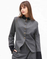 Blazer - Dark Grey - three-quarter view