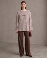 Breton Stripe Long Sleeve - Burgundy - front view