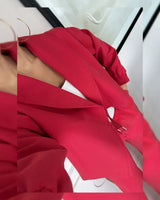 Buckle Wrap Jacket - Red - detail