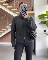 Must Have Fall Cardigan - Dark Grey - front view