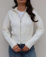 Cardigan - White - front view