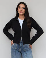 Cardigan - Black - front view