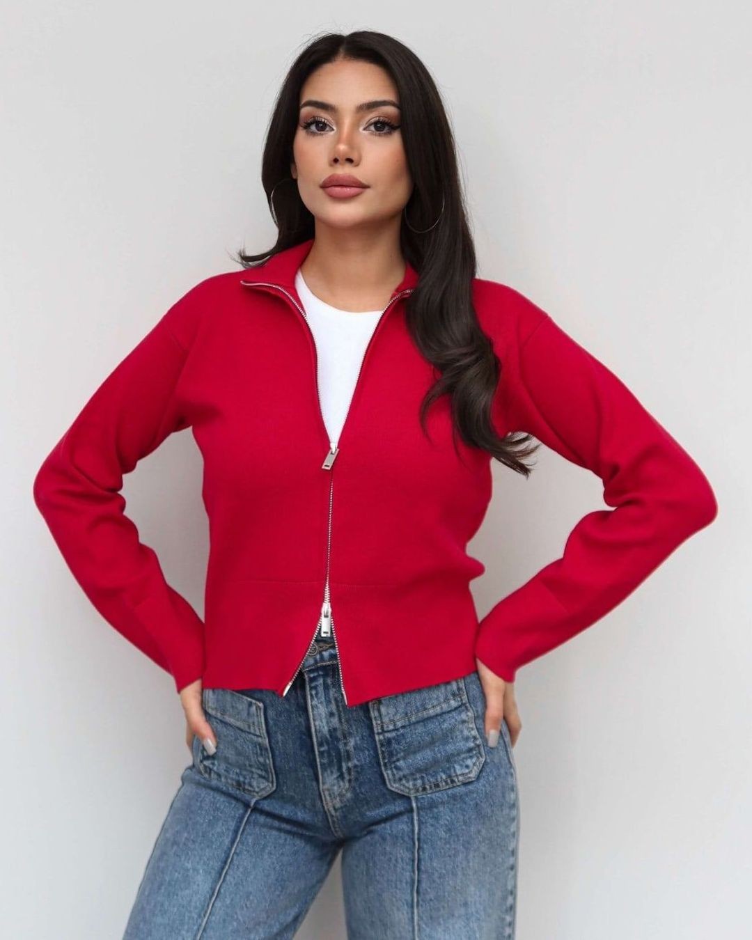 Cardigan - Red - front view