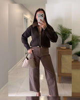 Cardigan - Brown - front view