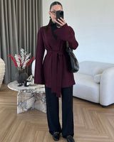 Cardigan - Burgundy - front view
