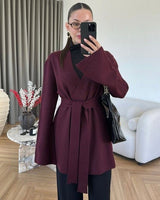 Cardigan - Burgundy - front view