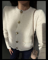 Cardigan - Beige - front view