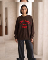 Casual Voltaire Sweater - Brown - front view