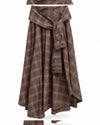 Check Fall Skirt - Brown - front view