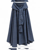 Check Fall Skirt - Navy - front view