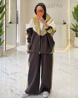 Colorblock Track Set - Brown - front view