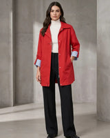 Contrast Cuff Trench Jacket