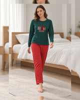 Cozy Season Pajama Set - Green - front view