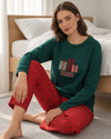 Cozy Season Pajama Set - Green - front view