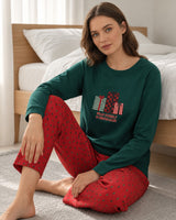 Cozy Season Pajama Set - Green - front view