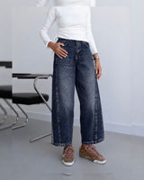 Dark Wash Mom Jeans - Denim - front view