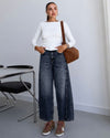 Dark Wash Mom Jeans - Denim - front view
