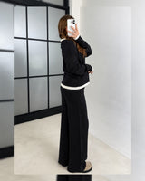 Double-Zip Lounge Set - Black - side view
