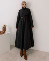 Dress + Belt - Black - front view