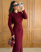 Dress - Burgundy - front view