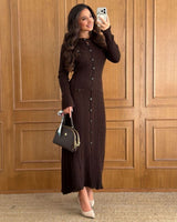 Dress - Brown - front view