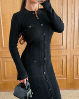 Dress - Black - front view