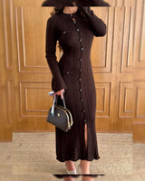 Dress - Brown - front view