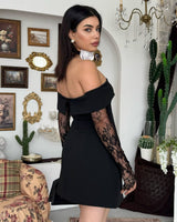 Dress - Black - three-quarter view