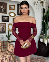 Dress - Burgundy - front view