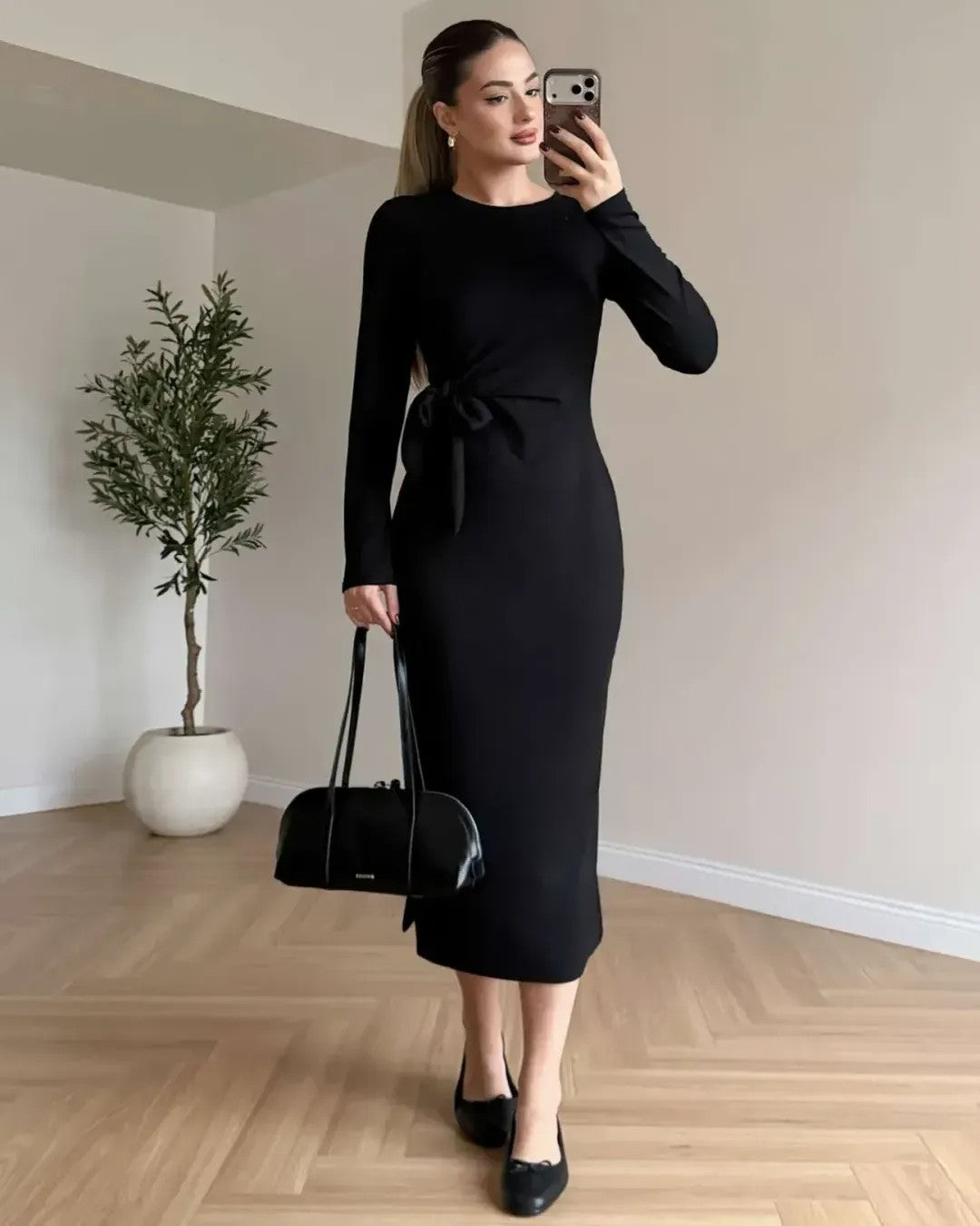 Dress - Black - front view