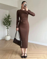 Dress - Brown - front view