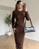 Dress - Brown - front view