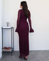Dress - Burgundy - back view