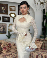 Dress - Off White - front view