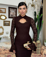 Dress - Brown - front view