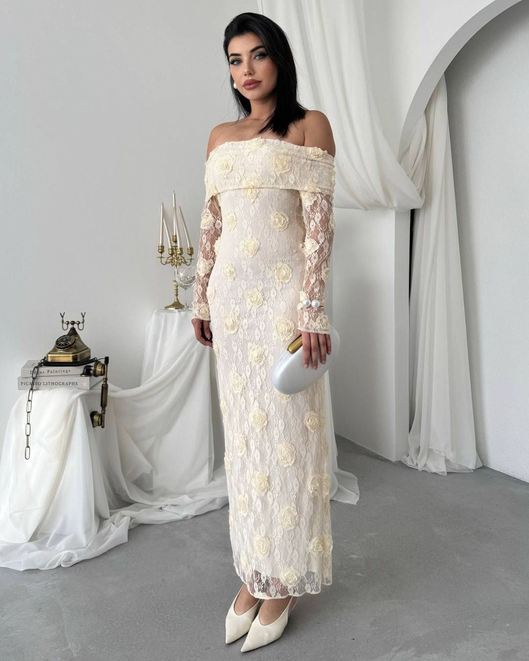 Dress - Off White - front view
