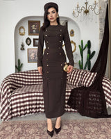 Dress - Brown - front view