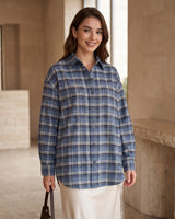 Fall Plaid Detailed Shirt - front view